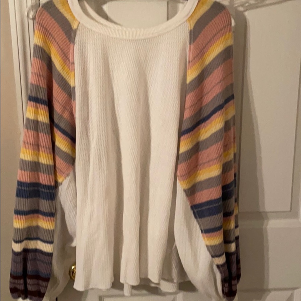 Flannel with sweater like sleeves